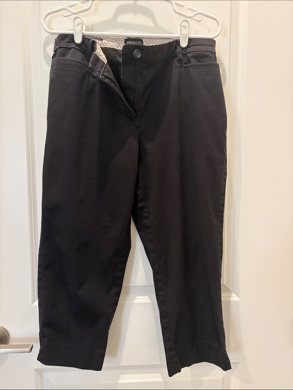 Talbots Black Polka Dot Lined Skimmer Pants
